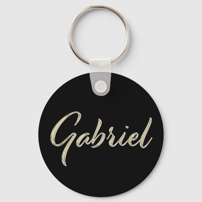 Gabriel Name whitegold Button Porte-clés (Recto)