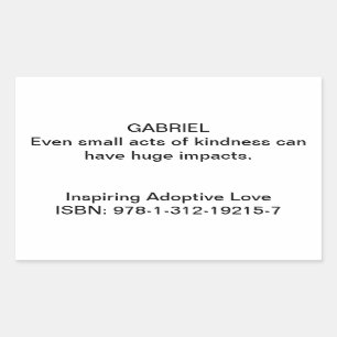 Gabriel Zitat in "Inspirierend Adoptive Liebe" Rec Rechteckiger Aufkleber