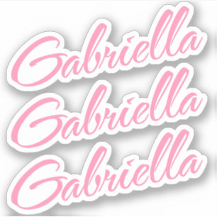 Gabriella Decorative Name in Rosa x3 Aufkleber