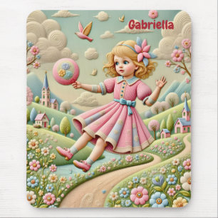 GABRIELLA ~ Pastel Embroidery ~ Mousepad