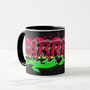 Gabriella Vorname Name Graffiti red green Tasse
