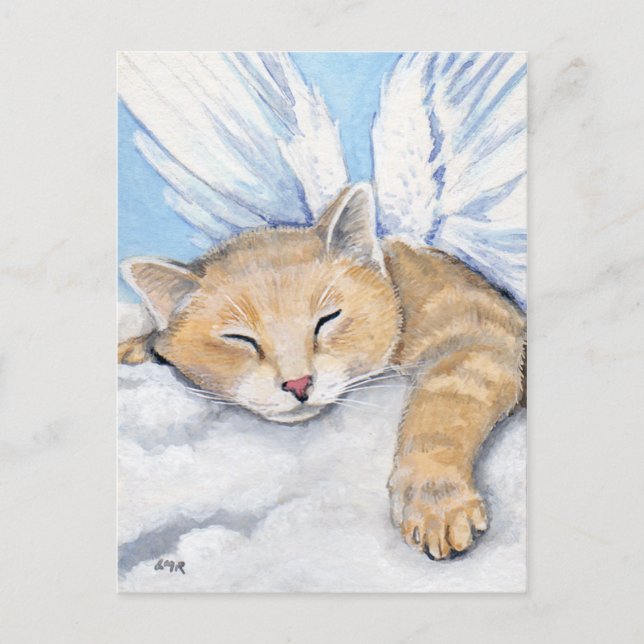 Gabrielle, Angel Cat in Wolkenmalerei Postkarte (Vorderseite)