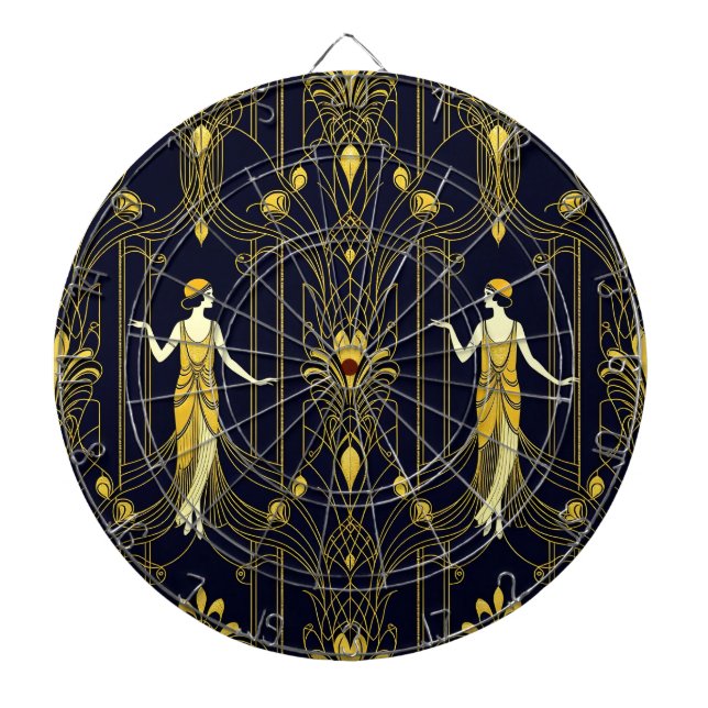 Gabsy gold and black decorative pattern dartscheibe (vorne)