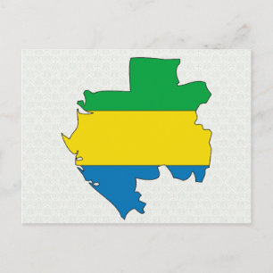 Gabun Flag Karte Vollgröße