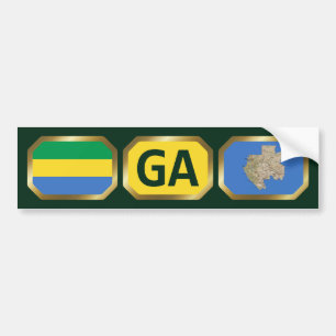 Gabun Flag Map Code Autoaufkleber