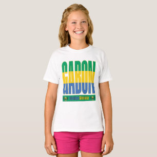 Gabun Flag Text Design T-Shirt