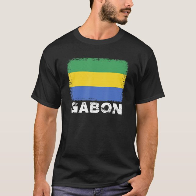 Gabun Flag Unterstützung gabunische Menschen Fraue T-Shirt (Vorderseite)