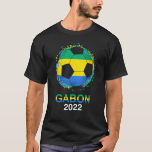 Gabun-Flagge 2022 Anhänger Gabunische Fußballmanns T-Shirt