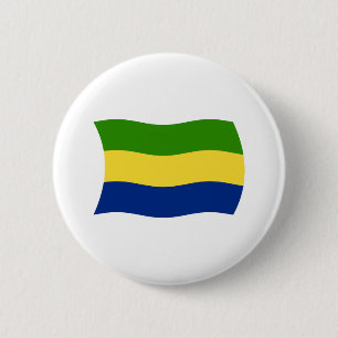 Gabun-Flagge-Button Button