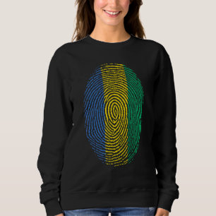 Gabun-Flagge DNA-Fingerabdruck Männer Frauen Kinde Sweatshirt