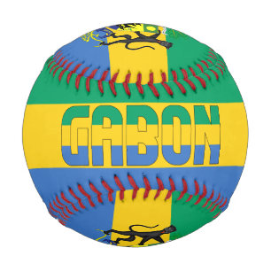 Gabun Flagge und Wappen Patriotisch Baseball