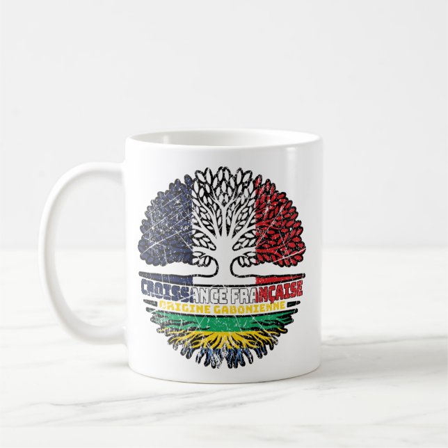 Gabun Gabonese Flag France Tree Roots Kaffeetasse (Links)