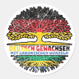 Gabun Gabunisch Deutsch Deutschland Baum Wurzel Runder Aufkleber