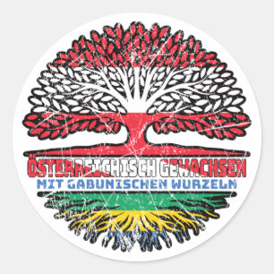 Gabun Gabunisch Österreichisch Baum Runder Aufkleber
