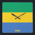 Gabun National Flag Patriotic Quadratische Wanduhr<br><div class="desc">Gabon National Flag Patriotic Square Wall Uhr mit der Landesflagge in den nationalen Farben gedruckt über die Uhr. Der Name des Landes ist in das Design am unteren Rand des Bildes eingebunden. Der Text kann mit der Funktion "Anpassen!" vollständig angepasst werden. Dieses charmante Design ist das atemberaubende Geschenk und das...</div>