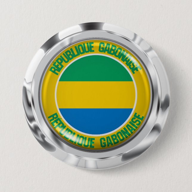 Gabun-Rundemblem Button (Vorderseite)