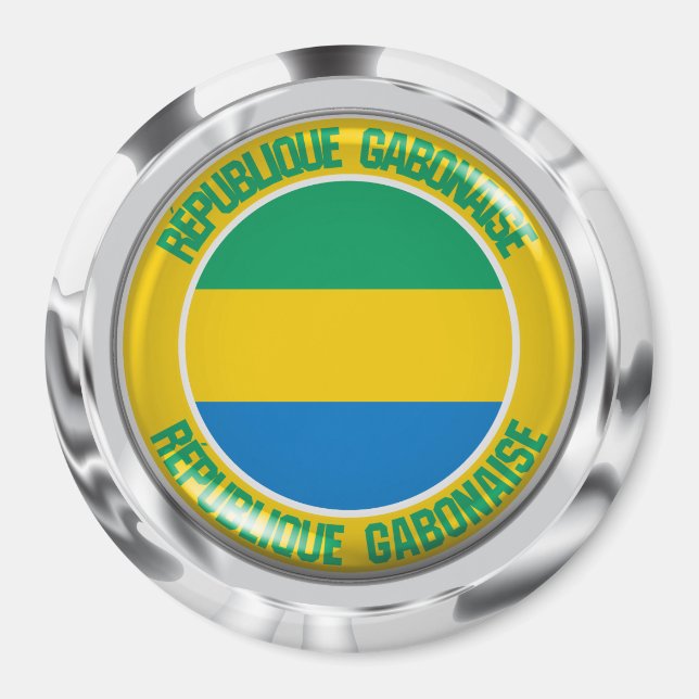 Gabun-Rundemblem Magnet (Vorne)