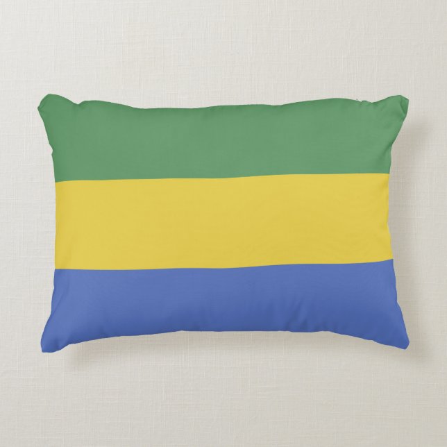 Gabunische Flagge Dekokissen (Vorderseite)