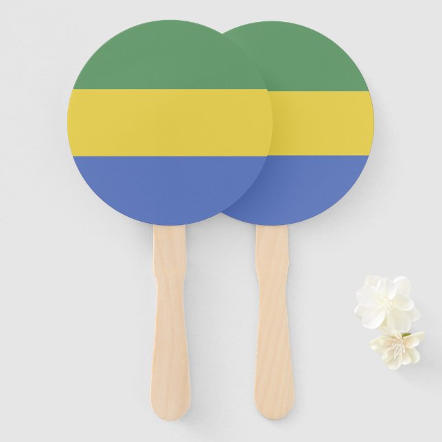 Gabunische Flagge Fächer (Vorne und Hinten)