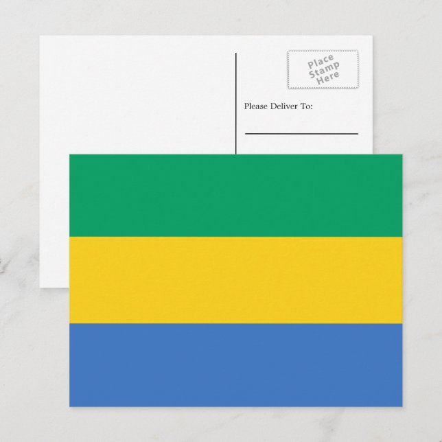 Gabunische Flagge, Flagge Gabuns Postkarte (Vorne/Hinten)