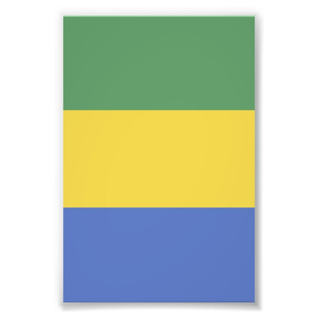Gabunische Flagge Fotodruck (Vorne)