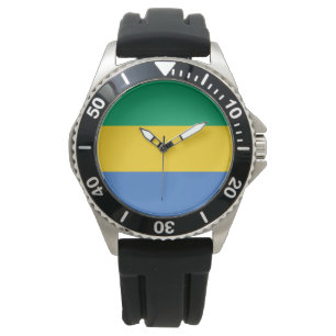 Gabunische Flagge (Gabun) Armbanduhr