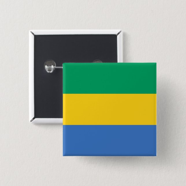 Gabunische Flagge (Gabun) Button (Vorne & Hinten)