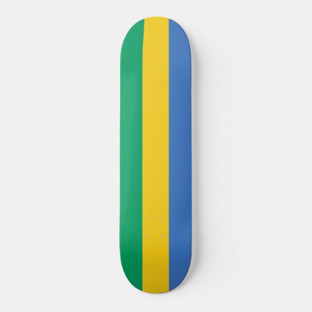 Gabunische Flagge (Gabun) Skateboard (Vorderseite)