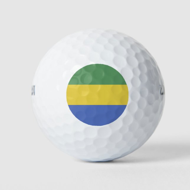 Gabunische Flagge Golfball (Vorderseite)