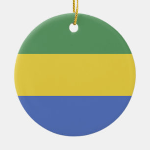Gabunische Flagge Keramik Ornament