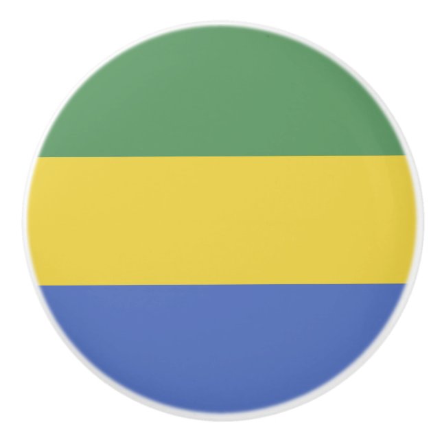 Gabunische Flagge Keramikknauf (Vorderseite)