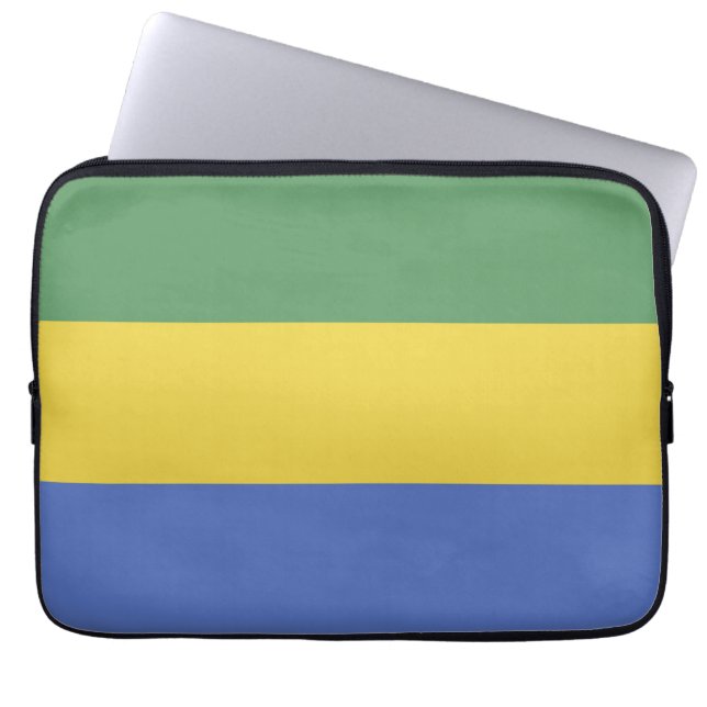 Gabunische Flagge Laptopschutzhülle (Vorderseite)