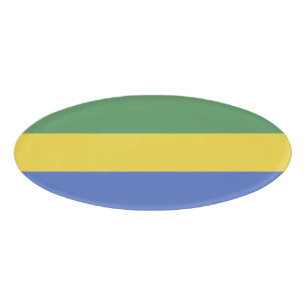Gabunische Flagge Namenschild