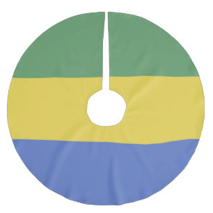 Gabunische Flagge Polyester Weihnachtsbaumdecke