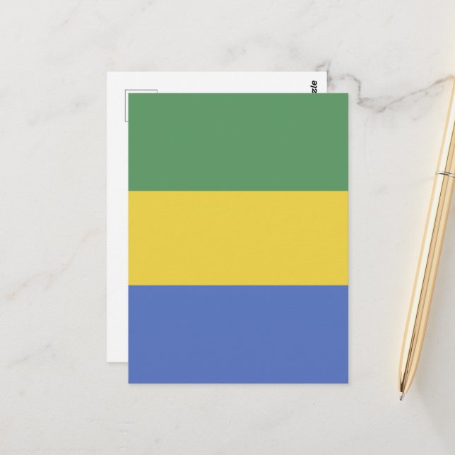 Gabunische Flagge Postkarte (Vorderseite/Rückseite Beispiel)