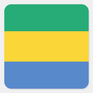 Gabunische Flagge Quadratischer Aufkleber