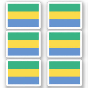 Gabunische Flagge - Sammelaufkleber Aufkleber