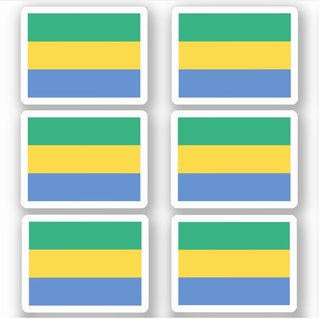 Gabunische Flagge - Sammelaufkleber Aufkleber (Vorderseite)