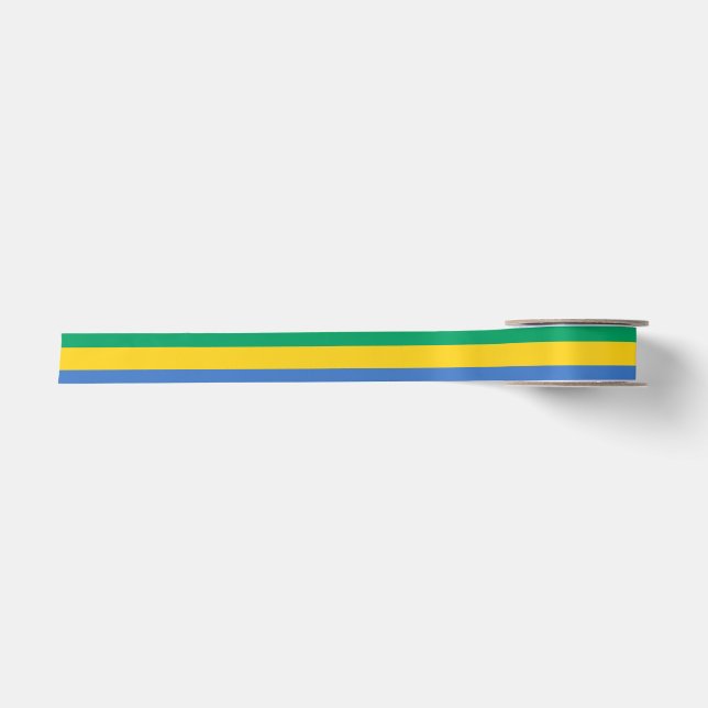 Gabunische Flagge  Satinband (Vorderseite)