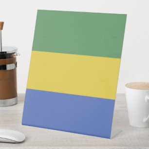 Gabunische Flagge Sockelschild