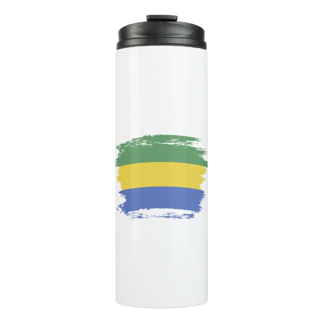 Gabunische Flagge Thermosbecher (Vorderseite)