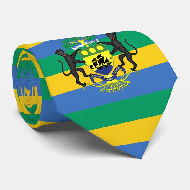 Gabunische Flagge und Wappen, Flagge Gabuns Krawatte (Gerollt)