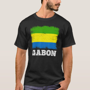 Gabunische Landesflagge Gabunische Vintage Flagge T-Shirt