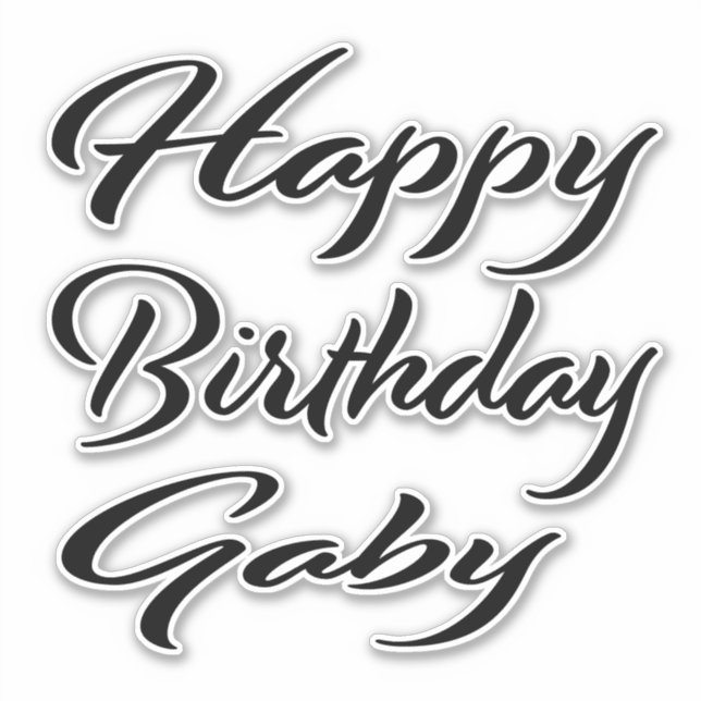 Gaby Name Vorname black Sticker Geburtstag (Vorderseite)