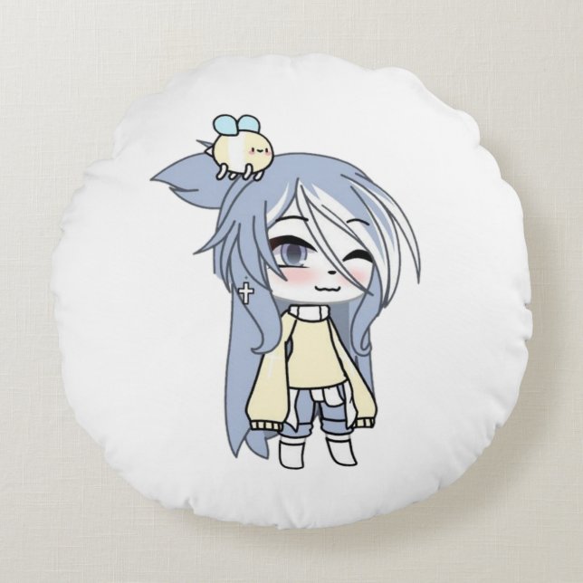Gacha, Gachalife, Gachaclub, Spiel, Animes, niedli Rundes Kissen (Vorderseite)