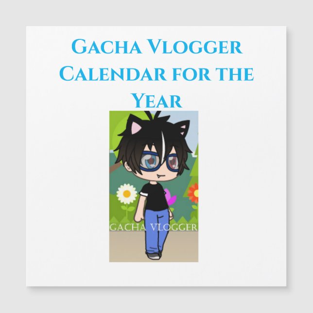 Gacha Vlogger Calder Magnetkarte (Vorderseite)