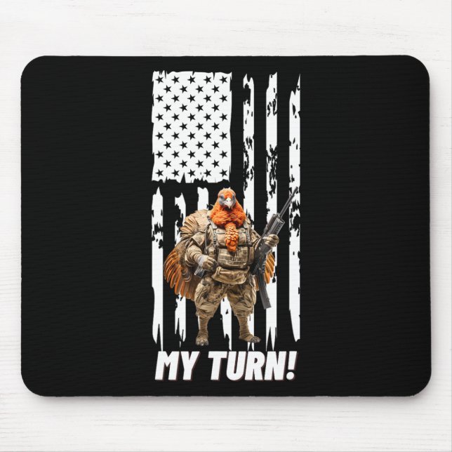 Gackern Gackern Ich bin dran Lustige USA-Flagge  Mousepad (Vorne)