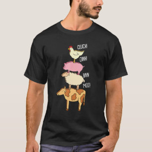Gackern Quieken Mäh Muhen Bauernhof Bauer Kuh Schw T-Shirt