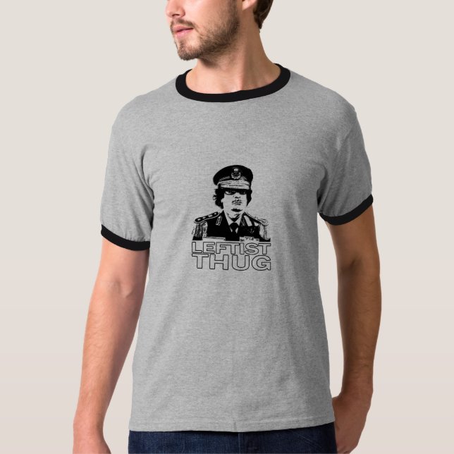 Gaddafi linksgerichteter Verbrecher-T - Shirt (Vorderseite)