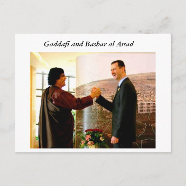 Gaddafi und Bashar al Assad Postkarte (Vorderseite)